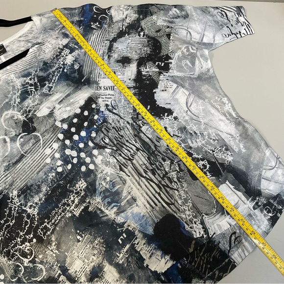 Nique Women's Short Sleeve Top - Blue and White - Picture 5 of 7